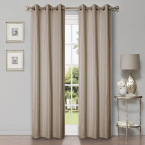 Linen Pattern Washable Room Darkening Blackout Curtain Set 42" - 8 Pieces