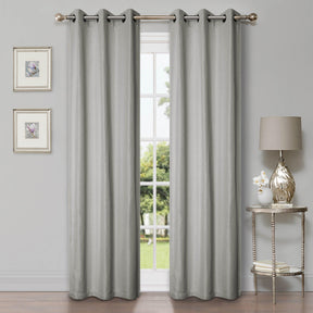 Linen Pattern Washable Room Darkening Blackout Curtain Set 42" - 8 Pieces
