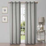 Linen Pattern Washable Room Darkening Blackout Curtain Set 42" - 8 Pieces
