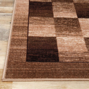 Lockwood Color Block Non-Slip Washable Indoor Area Rug or Runner