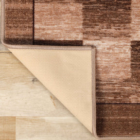 Lockwood Color Block Non-Slip Washable Indoor Area Rug or Runner