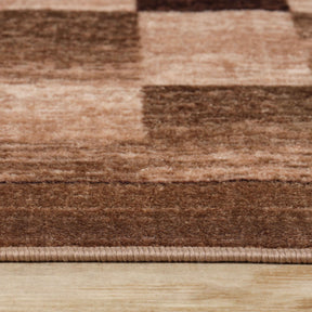 Lockwood Color Block Non-Slip Washable Indoor Area Rug or Runner