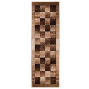 Lockwood Color Block Non-Slip Washable Indoor Area Rug or Runner