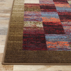Lockwood Color Block Non-Slip Washable Indoor Area Rug or Runner