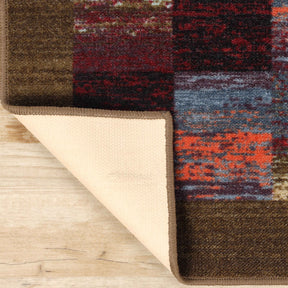 Lockwood Color Block Non-Slip Washable Indoor Area Rug or Runner