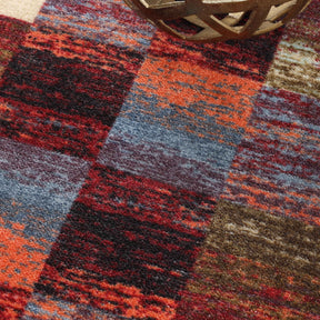 Lockwood Color Block Non-Slip Washable Indoor Area Rug or Runner