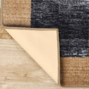 Lockwood Color Block Non-Slip Washable Indoor Area Rug or Runner