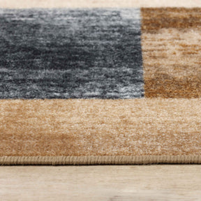 Lockwood Color Block Non-Slip Washable Indoor Area Rug or Runner