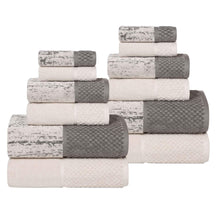 Lodie Cotton Jacquard Solid and Two-Toned 12 Piece Assorted Towel Set