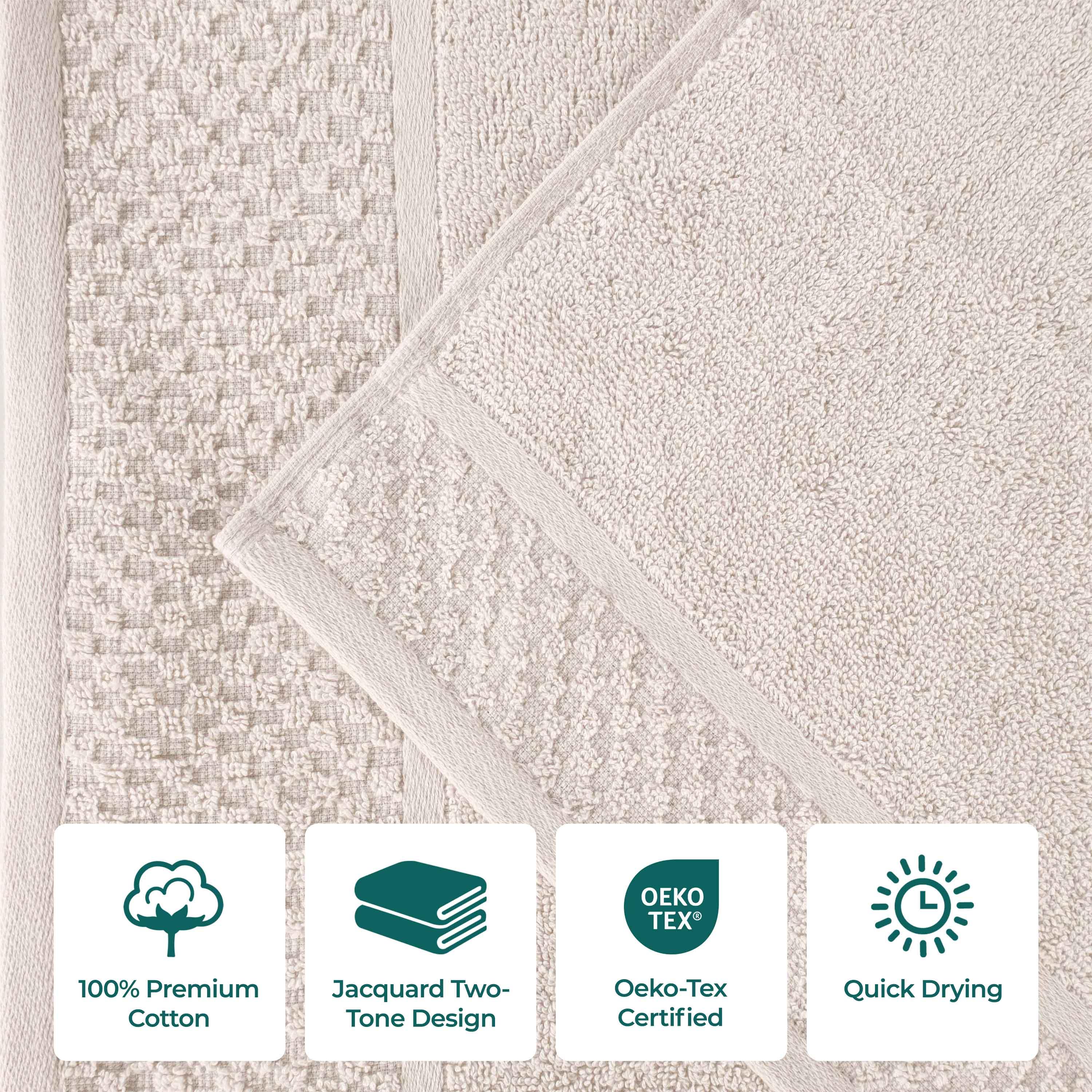 Lodie Cotton Jacquard Solid and Two-Toned 12 Piece Assorted Towel Set