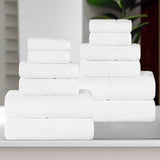 Lodie Cotton Jacquard Solid and Two-Toned 12 Piece Assorted Towel Set