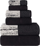 Lodie Cotton Jacquard Solid and Two-Toned 6 Piece Assorted Towel Set