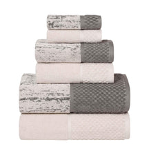 Lodie Cotton Jacquard Solid and Two-Toned 6 Piece Assorted Towel Set