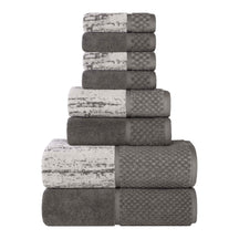 Lodie Cotton Jacquard Solid and Two-Toned 8 Piece Assorted Towel Set