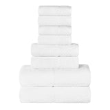 Lodie Cotton Jacquard Solid and Two-Toned 8 Piece Assorted Towel Set