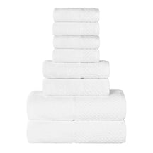 Lodie Cotton Jacquard Solid and Two-Toned 8 Piece Assorted Towel Set