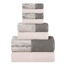 Lodie Cotton Jacquard Solid and Two-Toned 8 Piece Assorted Towel Set