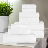 Lodie Cotton Jacquard Solid and Two-Toned 9 Piece Assorted Towel Set