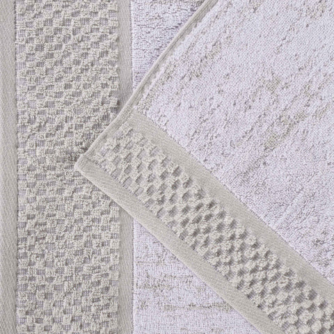 Lodie Cotton Jacquard Solid and Two-Toned 9 Piece Assorted Towel Set