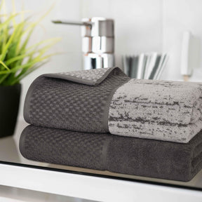 Lodie Cotton Jacquard Solid and Two-Toned Bath Sheet Set of 2