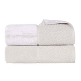 Lodie Cotton Jacquard Solid and Two-Toned Bath Sheet Set of 2