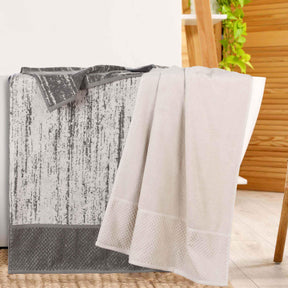 Lodie Cotton Jacquard Solid and Two-Toned Bath Sheet Set of 2