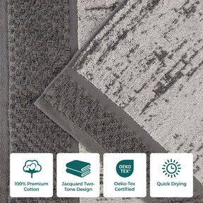 Lodie Cotton Jacquard Solid and Two-Toned Bath Sheet Set of 2
