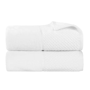 Lodie Cotton Jacquard Solid and Two-Toned Bath Sheet Set of 2