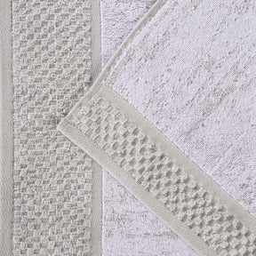 Lodie Cotton Jacquard Solid and Two-Toned Bath Towel Set of 4