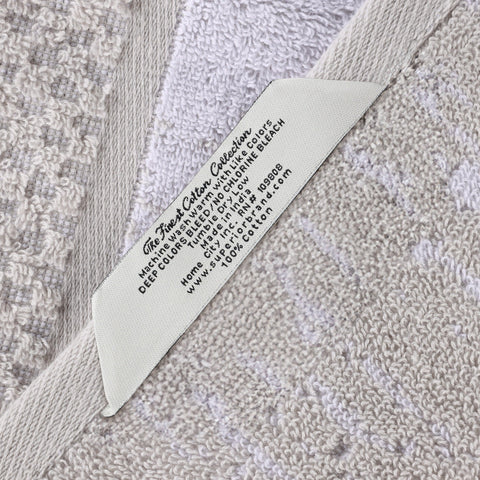 Lodie Cotton Jacquard Solid and Two-Toned Bath Towel Set of 4