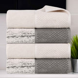 Lodie Cotton Jacquard Solid and Two-Toned Bath Towel Set of 4