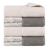 Lodie Cotton Jacquard Solid and Two-Toned Bath Towel Set of 4