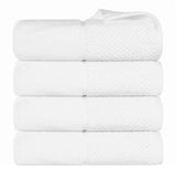 Lodie Cotton Jacquard Solid and Two-Toned Bath Towel Set of 4