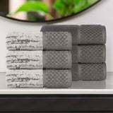 Lodie Cotton Jacquard Solid and Two-Toned Hand Towel Set of 6