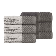 Lodie Cotton Jacquard Solid and Two-Toned Hand Towel Set of 6