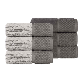 Lodie Cotton Jacquard Solid and Two-Toned Hand Towel Set of 6