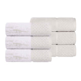Lodie Cotton Jacquard Solid and Two-Toned Hand Towel Set of 6