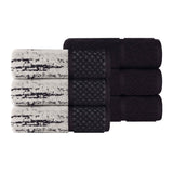 Lodie Cotton Jacquard Solid and Two-Toned Hand Towel Set of 6