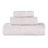 Lodie Cotton Plush Absorbent Jacquard Solid 3 Piece Assorted Towel Set