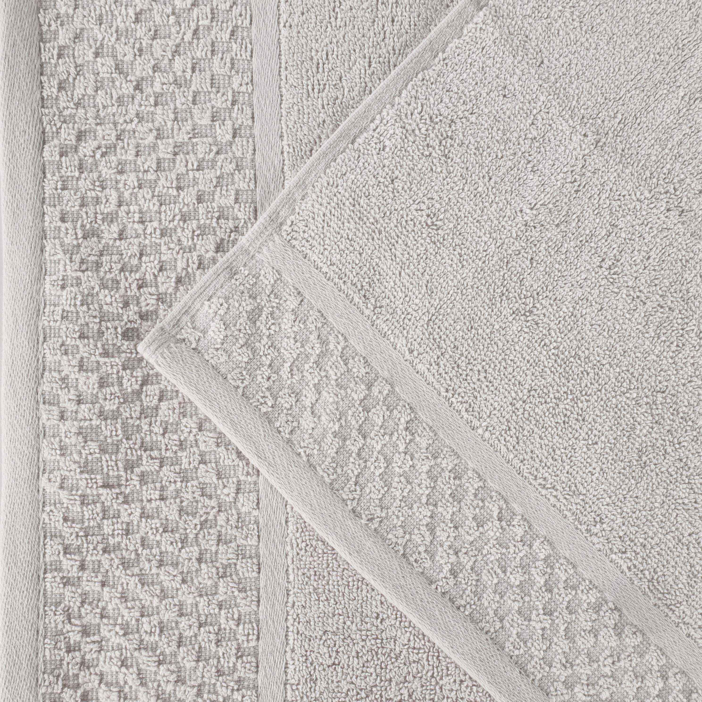 Lodie Cotton Plush Absorbent Jacquard Solid 3 Piece Assorted Towel Set