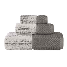 Lodie Cotton Plush Soft Jacquard Two-Toned 3 Piece Assorted Towel Set