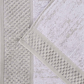 Lodie Cotton Plush Soft Jacquard Two-Toned 3 Piece Assorted Towel Set