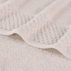 Lodie Cotton Plush Soft Jacquard Two-Toned 3 Piece Assorted Towel Set