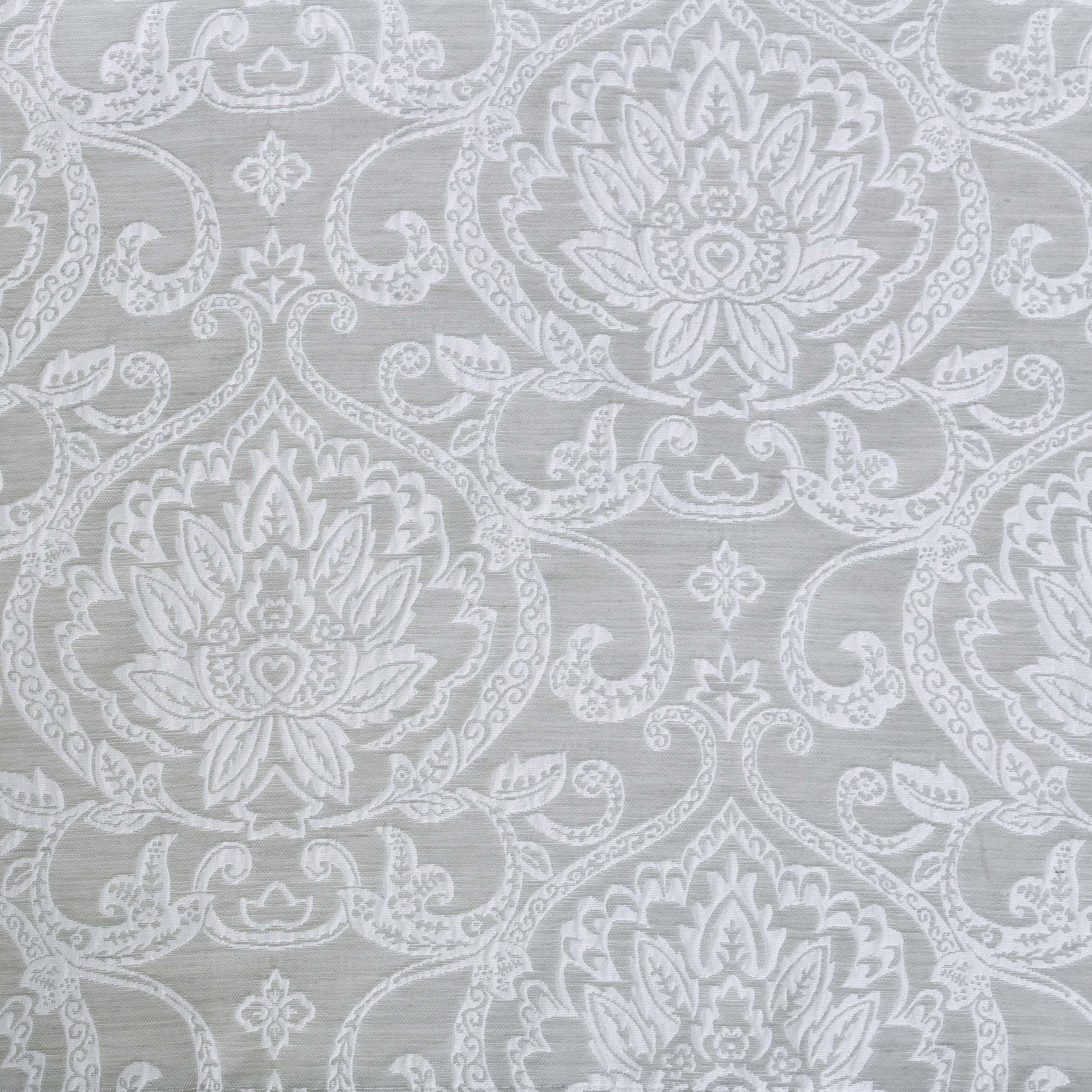 Lotus Jacquard Floral Damask Semi Sheer Curtain Panel Set