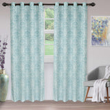 Lotus Jacquard Floral Damask Semi Sheer Curtain Panel Set