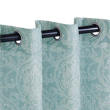 Lotus Jacquard Floral Damask Semi Sheer Curtain Panel Set