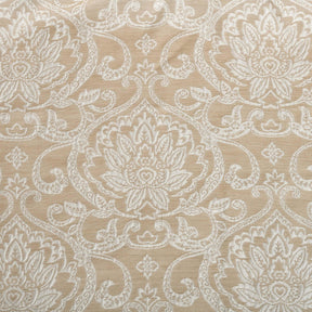 Lotus Jacquard Floral Damask Semi Sheer Curtain Panel Set