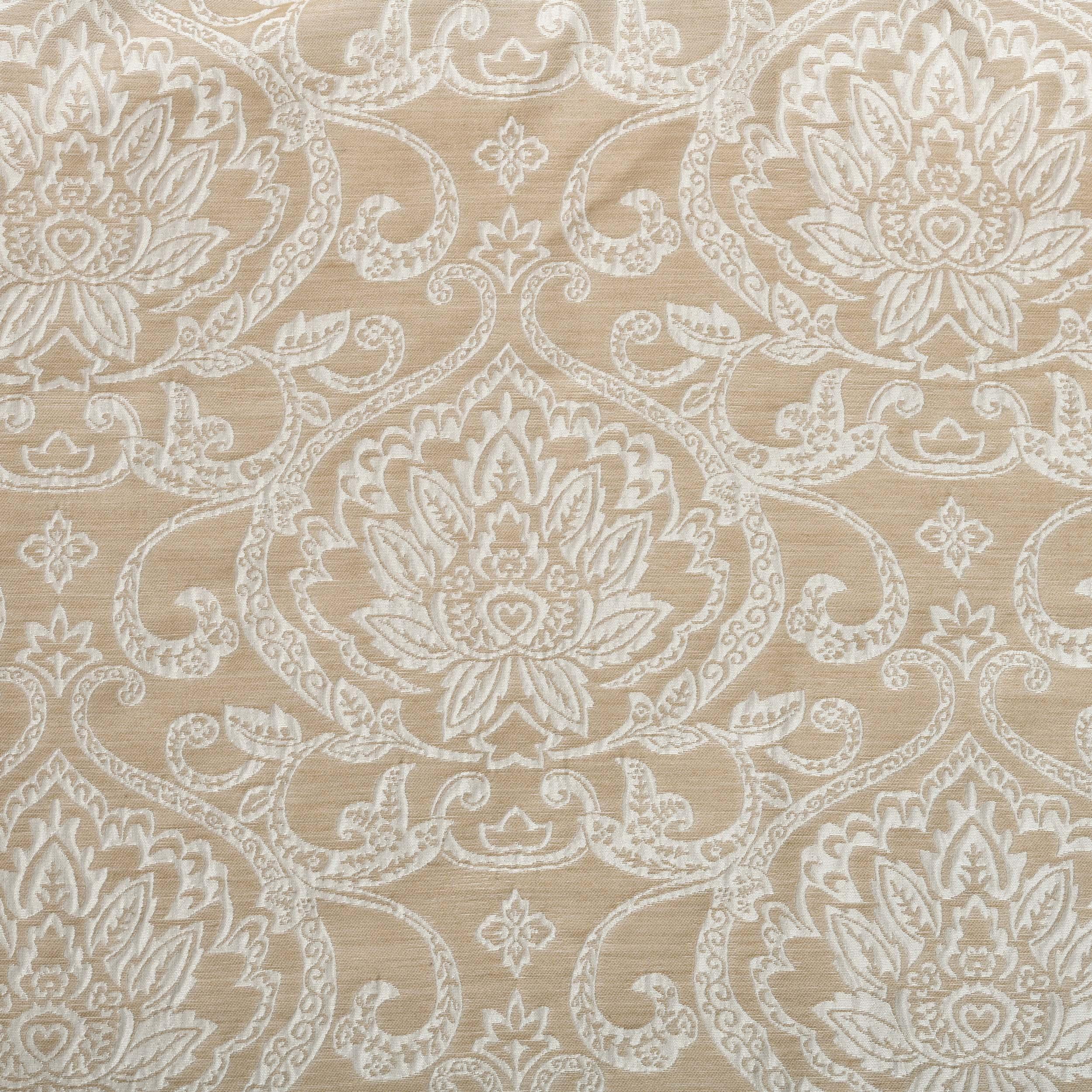 Lotus Jacquard Floral Damask Semi Sheer Curtain Panel Set