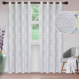 Lotus Jacquard Floral Damask Semi Sheer Curtain Panel Set