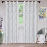Lotus Jacquard Floral Damask Semi Sheer Curtain Panel Set